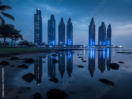 Illuminated Skyscrapers Ref...