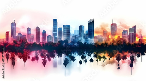 Cityscape Reflects in Water...