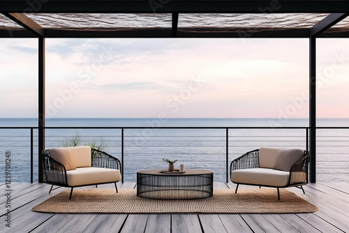 Modern balcony overlooking ...