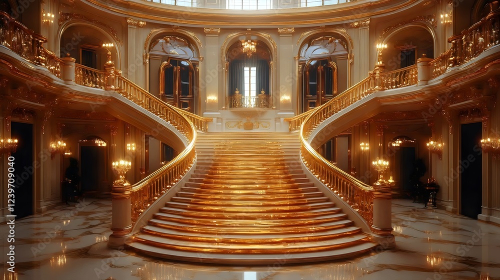 Obraz premium The room is filled with gold accents and has a luxurious feel