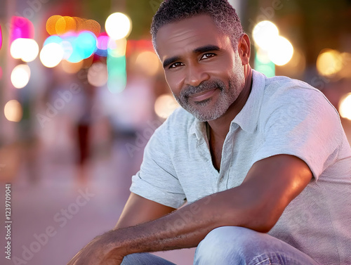 Mature Man Smiles at the Ca...