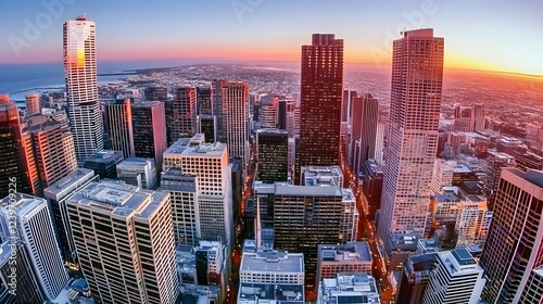 Cityscape Shows Illuminated...