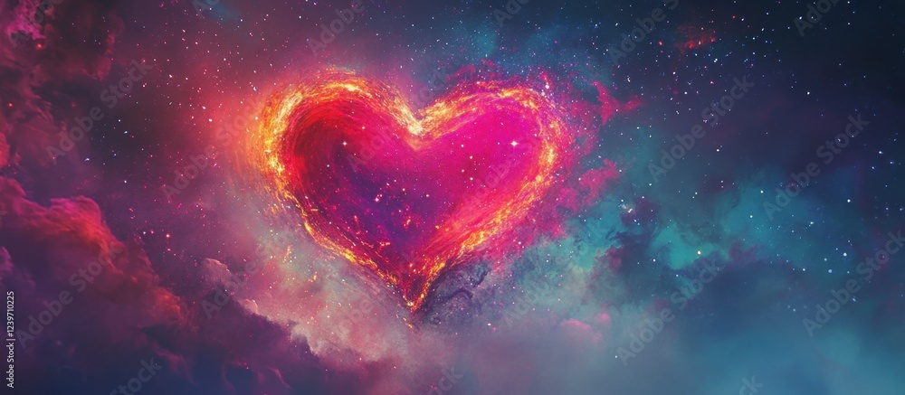 Cosmic Heart Nebula: Valentine's Day Galaxy Love Cosmic Heart Nebula: Valentine's Day Galaxy Love