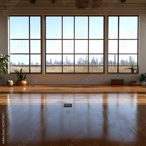 Empty Modern Room with Larg...