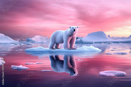 Polar Bear Stands on Meltin...
