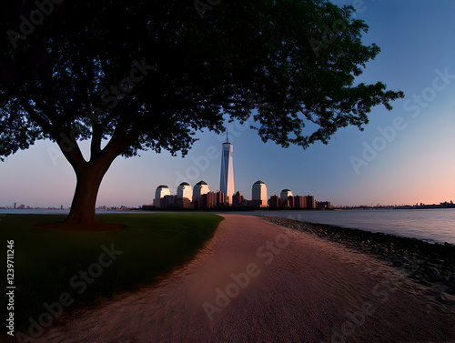 A Serene Cityscape View wit...