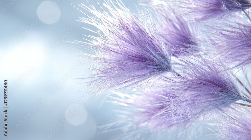 Lavender Pampas Grass Close-up, Soft Background, Bokeh, Design Element