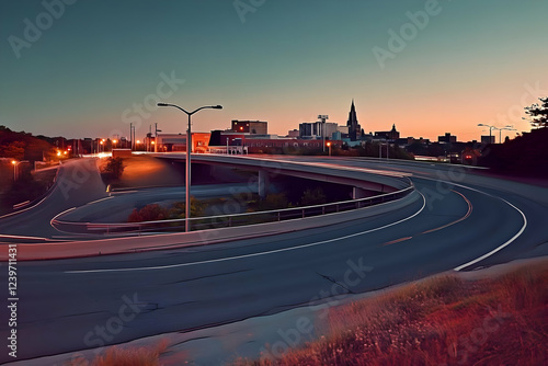 Curving Highway Leads into ...