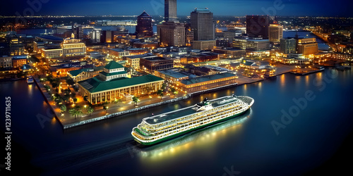 Cruise Ship Sails Past Illu...