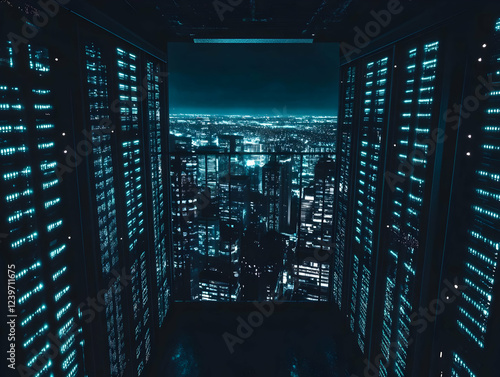 Server Room Illuminates Cit...