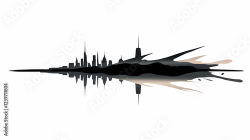 Cityscape Silhouette with A...
