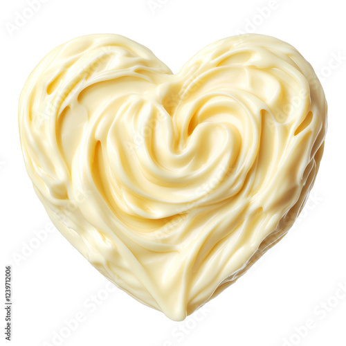 Heart shaped cream design on a transparent background ideal for use in digital material and romantic themes photo