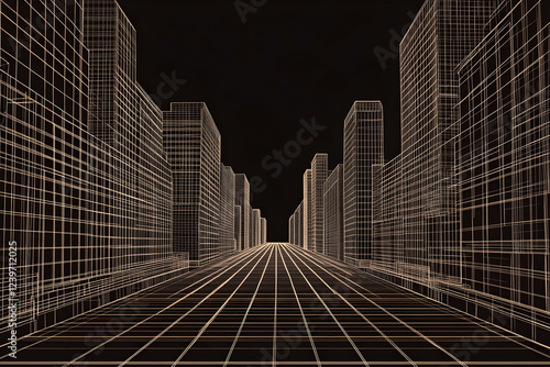 Abstract Wireframe Cityscap...