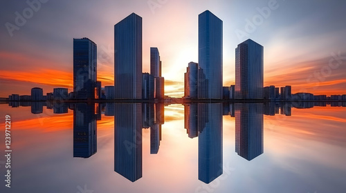 Modern Cityscape Reflects i...