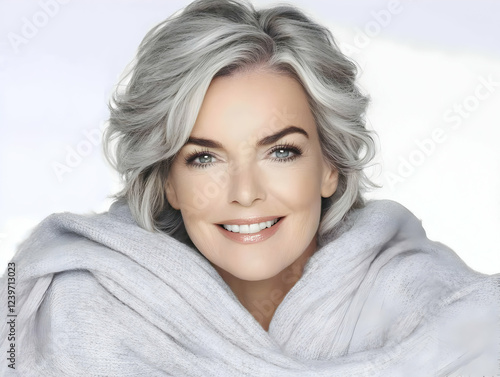 Smiling Mature Woman with G...