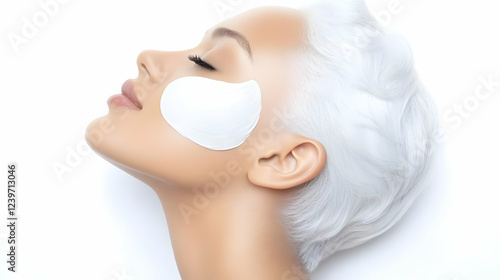Woman with White Hair Relax...