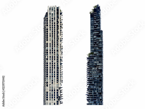 Two Modern Skyscrapers Stan...