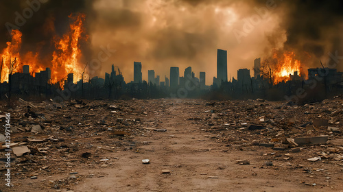 Devastated Cityscape Illust...