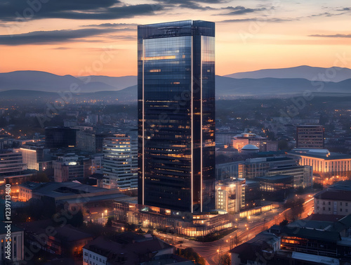 Modern Skyscraper Illuminat...