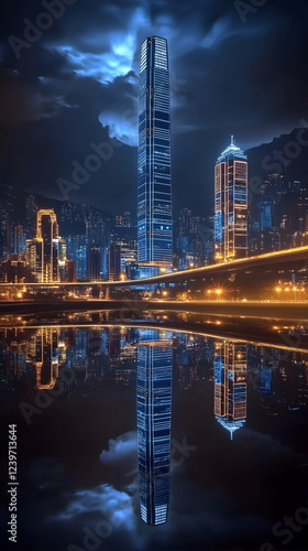 Illuminated Skyscrapers Ref...