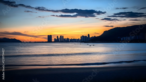 Coastal Cityscape Silhouett...