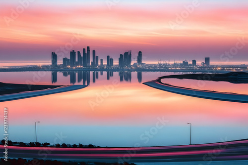 Cityscape Reflects in Calm ...