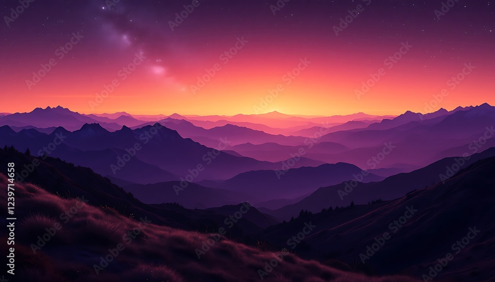 Stunning Sunset Mountain Range Landscape Photography Stunning Sunset Mountain Range Landscape Photography