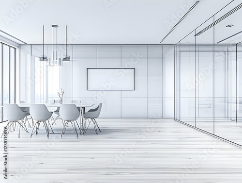 Modern white dining room sk...