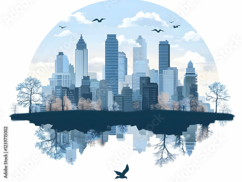 Modern Cityscape Reflects i...