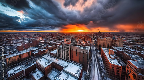 Dramatic sunset paints the ...