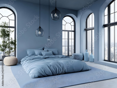 Modern Blue Bedroom Interio...