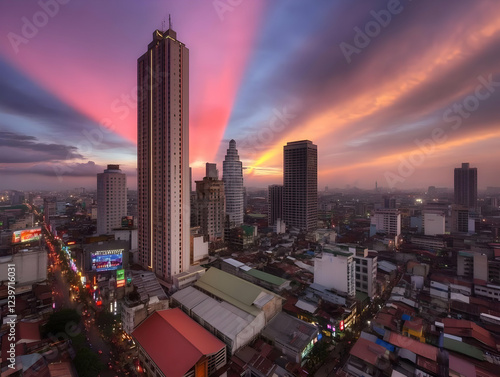 Cityscape showcases vibrant...