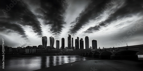 Dramatic Black and White Ci...