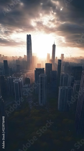 Modern Cityscape Illuminate...