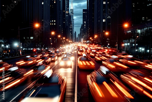 City Street at Night Illumi...
