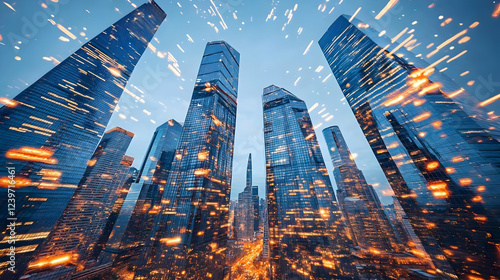 Modern skyscrapers reach fo...