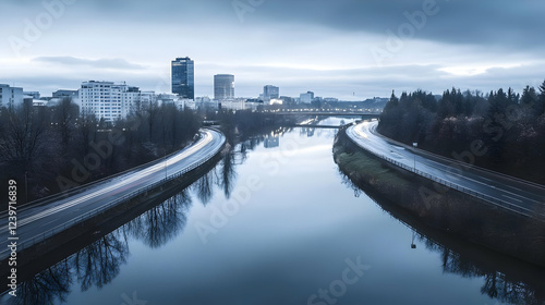 Tranquil River Flows Throug...