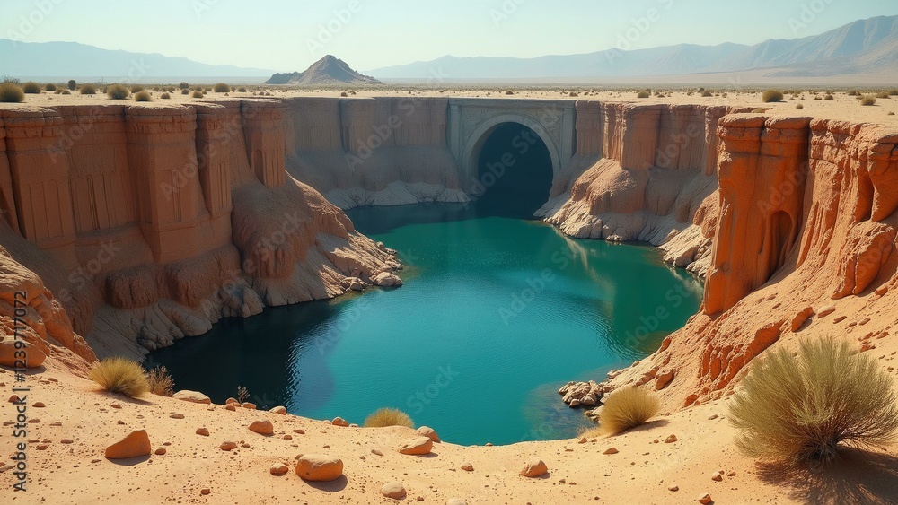 Ancient, weathered mosaics in a sunken city, with desert sands and oxidized colors. Ancient, weathered mosaics in a sunken city, with desert sands and oxidized colors.