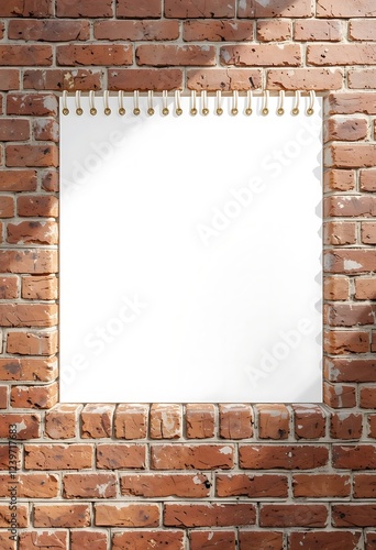 Wallpaper Mural Blank Spiral Notebook Against Brick Wall Background Torontodigital.ca