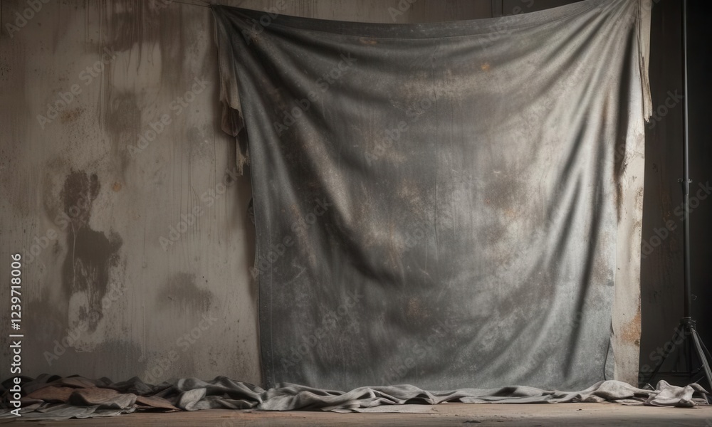 Obraz premium Distressed fabric banner with DIY grunge aesthetic , DIY, abstract, vintage