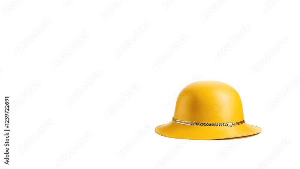 Stylish Yellow Cloche Hat with Gold Trim Stylish Yellow Cloche Hat with Gold Trim