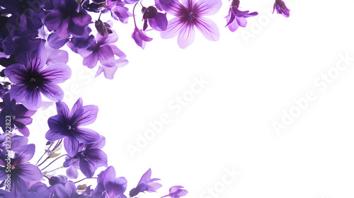 Wallpaper Mural Purple flowers gently placed around the frame, creating a delicate and peaceful visual. Torontodigital.ca