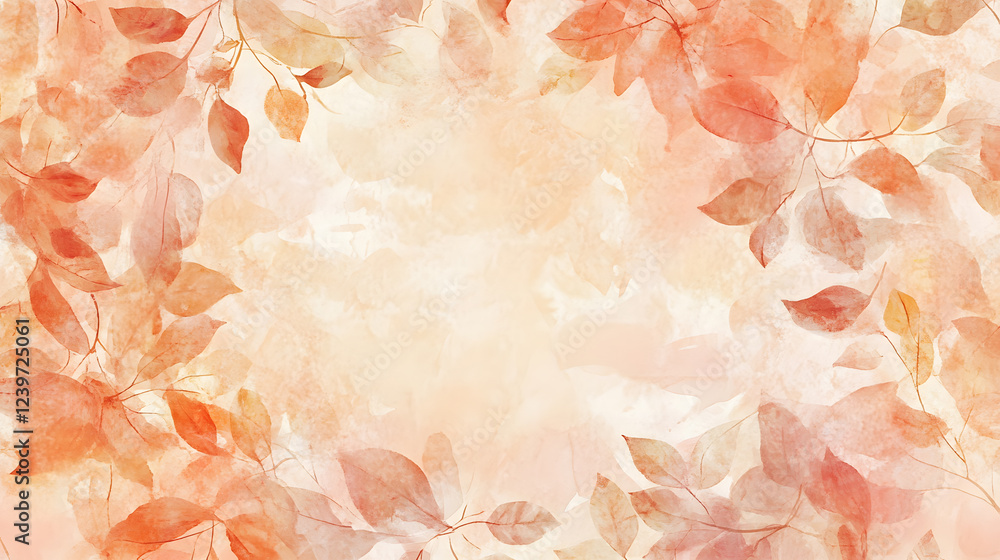 Fototapeta premium A soft autumn-themed background featuring colorful falling leaves, creating a warm and inviting atmosphere.