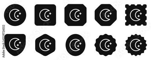 Editable crescent moon and stars vector icon. Part of a big icon set family. Perfect for web and app interfaces, presentations, infographics, etc