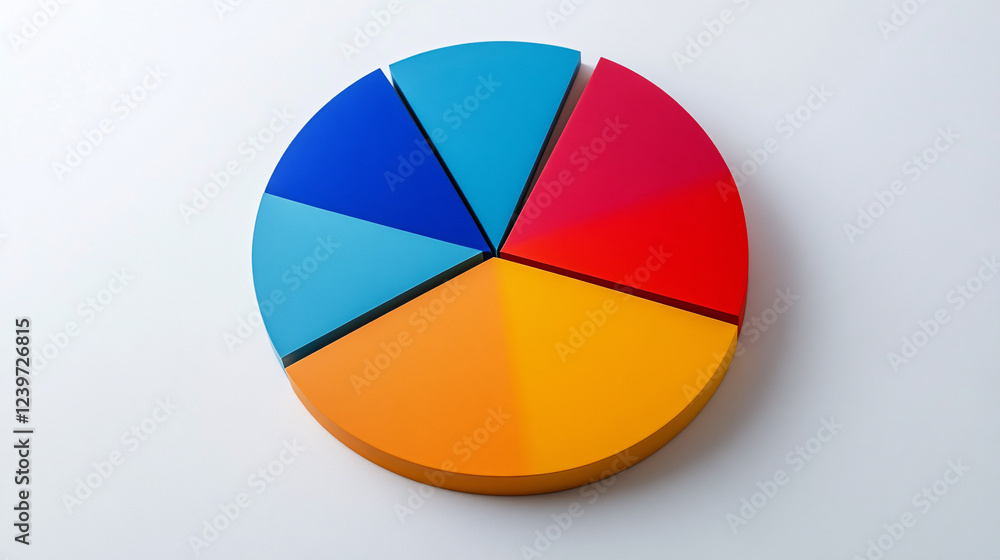 Fototapeta premium colorful 3d pie chart on a white background