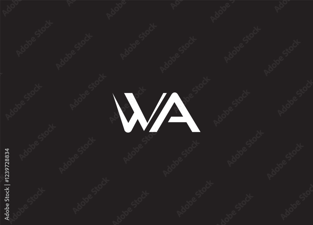 Fototapeta premium WA initial logo design and creative logo