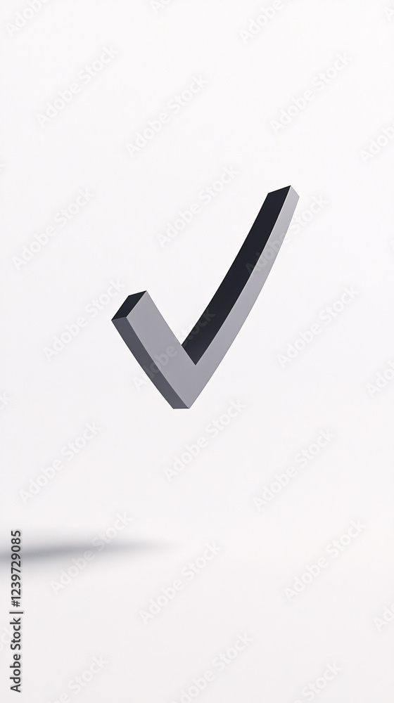 3d render of a black checkmark on a white background 3d render of a black checkmark on a white background