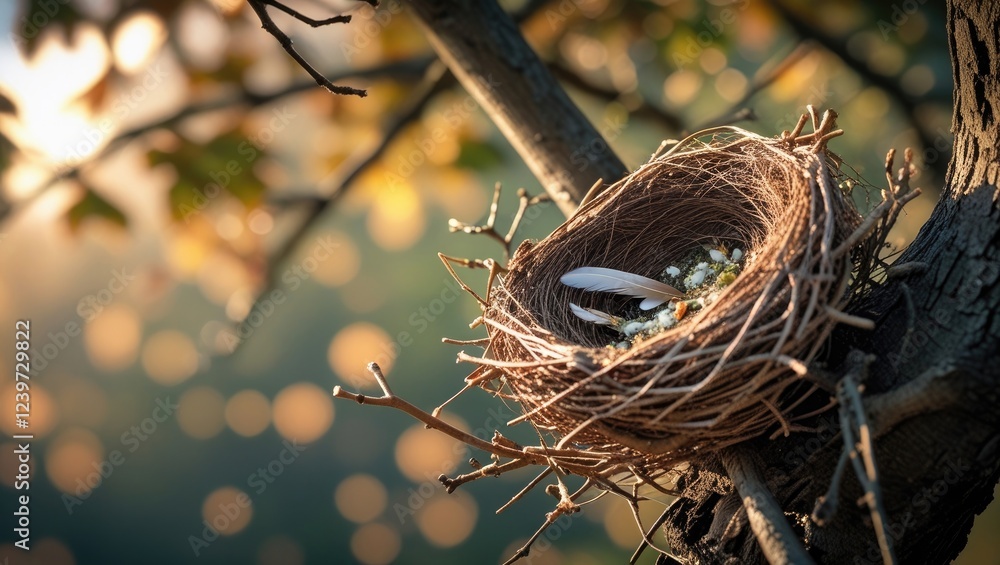 Obraz premium bird nest on tree
