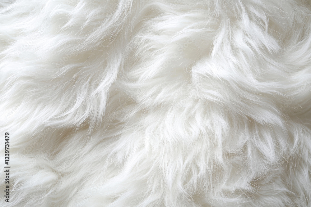 Obraz premium Fluffy white fur with delicate and soft strands creating a smooth texture