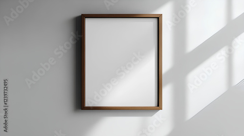 Fototapeta Naklejka Na Ścianę i Meble -  Frame mockup, ISO A paper size. Living room wall poster mockup. Interior mockup with house background. Modern interior design
